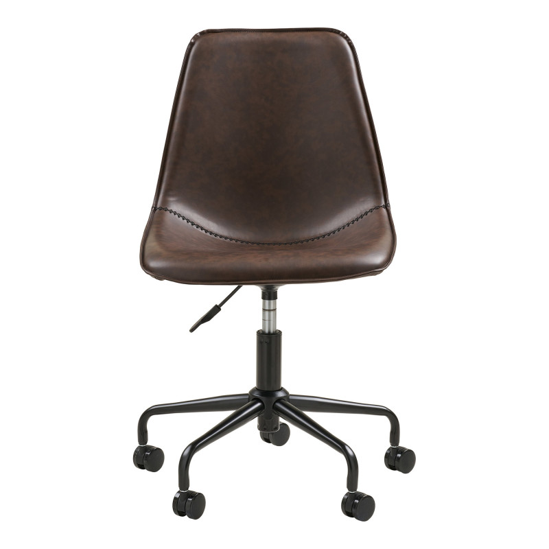 Chaise de bureau vintage marron en polyuréthane 48x56x83,5-93 cm Monaco House Nordic - 2