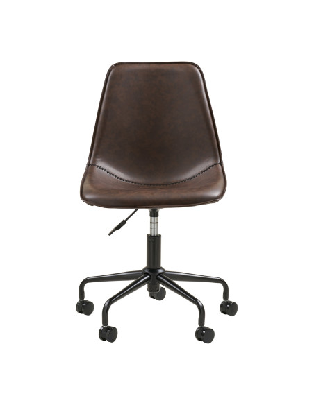Chaise de bureau vintage marron en polyuréthane 48x56x83,5-93 cm Monaco House Nordic - 2
