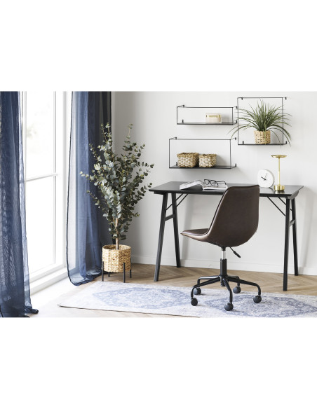 Chaise de bureau vintage marron en polyuréthane 48x56x83,5-93 cm Monaco House Nordic - 3