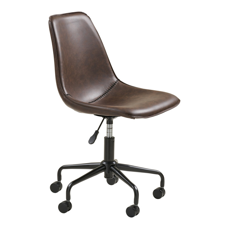 Chaise de bureau vintage marron en polyuréthane 48x56x83,5-93 cm Monaco House Nordic - 4