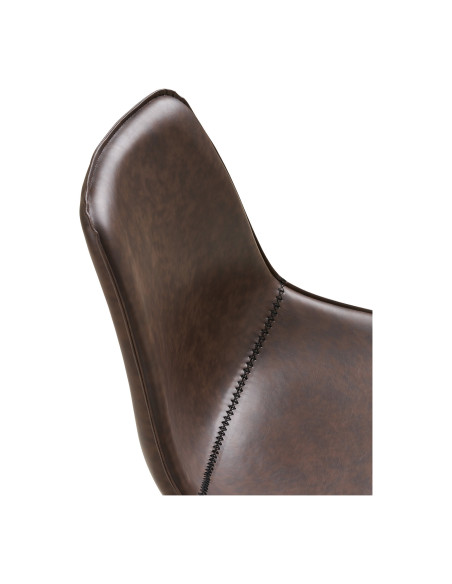 Chaise de bureau vintage marron en polyuréthane 48x56x83,5-93 cm Monaco House Nordic - 5