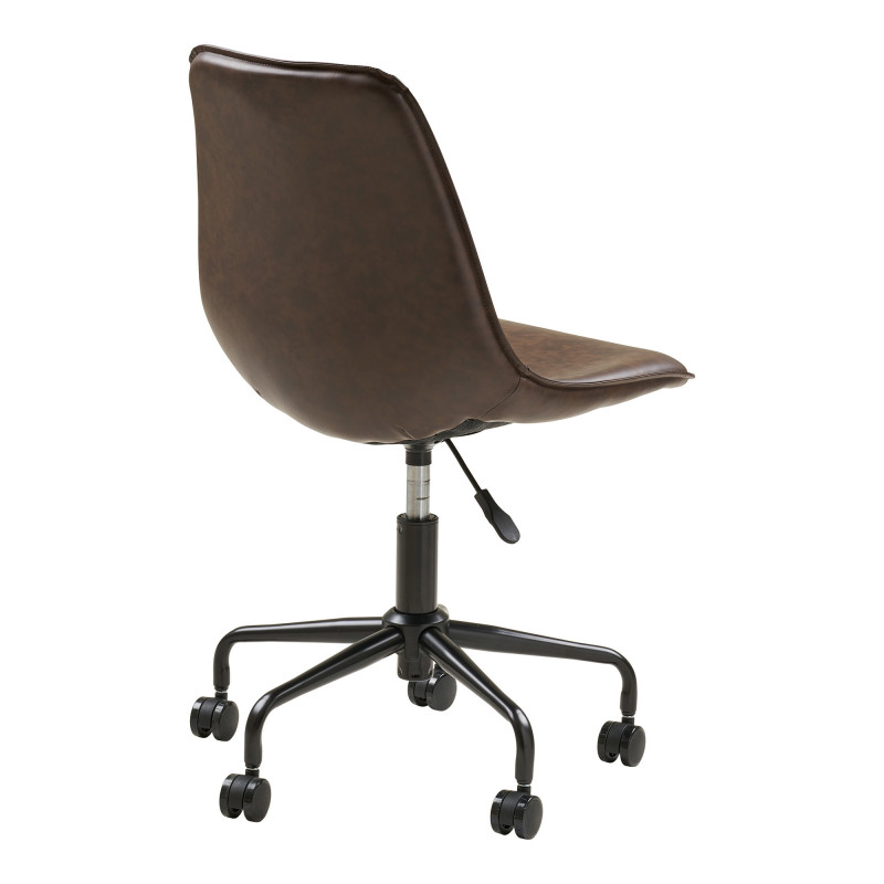 Chaise de bureau vintage marron en polyuréthane 48x56x83,5-93 cm Monaco House Nordic - 6