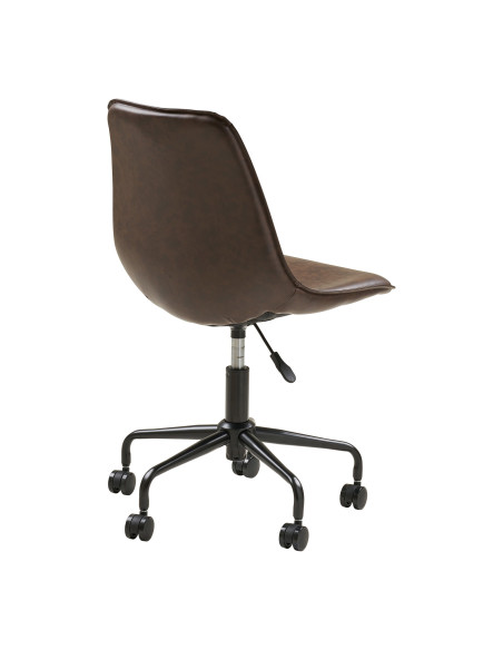 Chaise de bureau vintage marron en polyuréthane 48x56x83,5-93 cm Monaco House Nordic - 6
