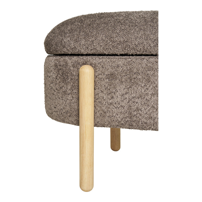 Banc coffre bouclette marron et bois naturel 97x40x48 cm Branca House Nordic - 7