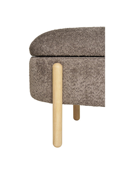 Banc coffre bouclette marron et bois naturel 97x40x48 cm Branca House Nordic - 7