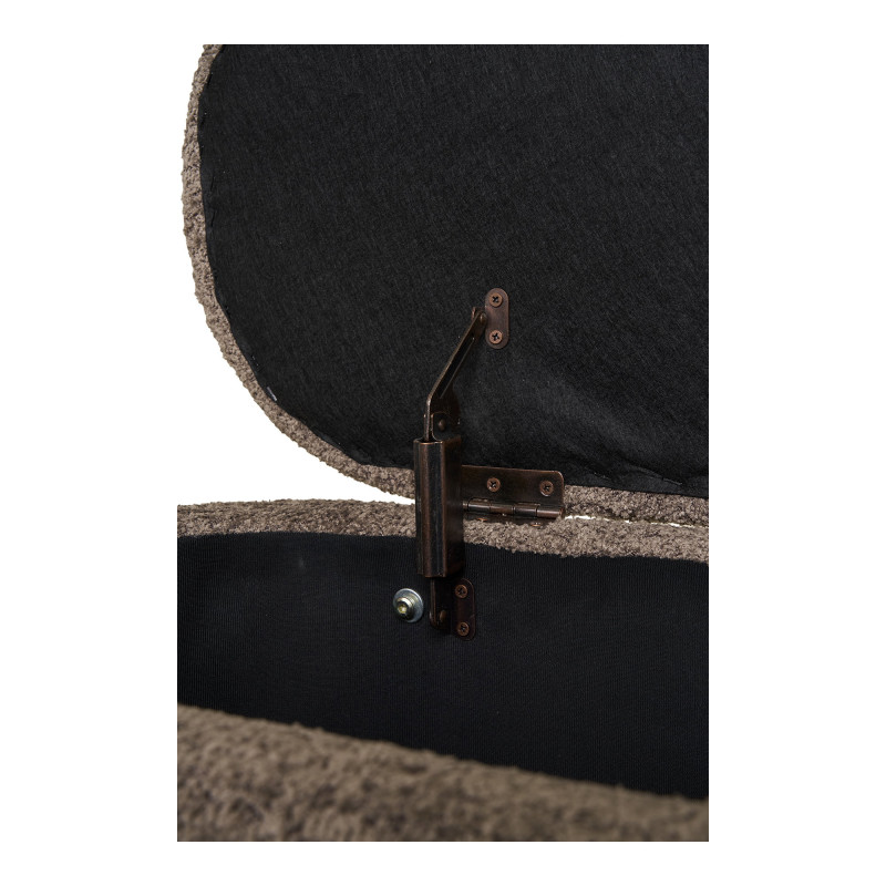Banc coffre bouclette marron et bois naturel 97x40x48 cm Branca House Nordic - 8