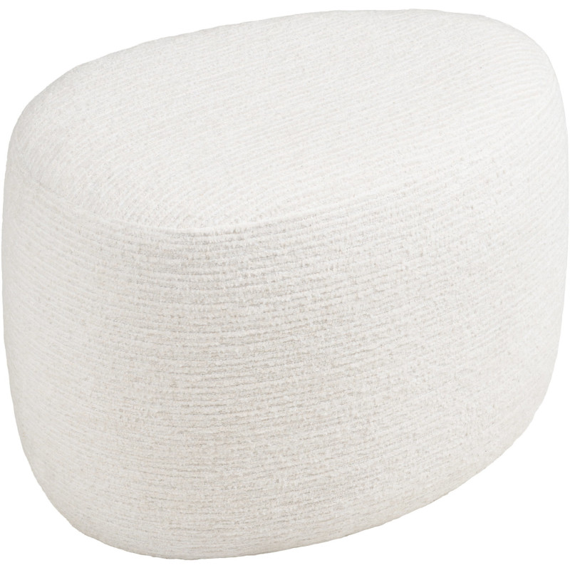 Pouf chenille blanc cassé 55x40x39 cm Hilo House Nordic - 1