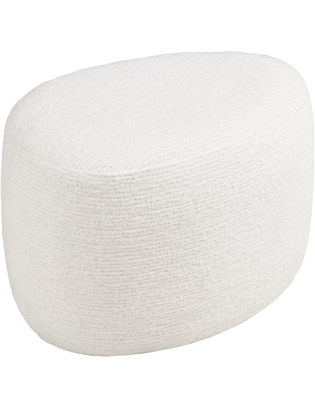 Pouf chenille blanc cassé 55x40x39 cm Hilo House Nordic - 1