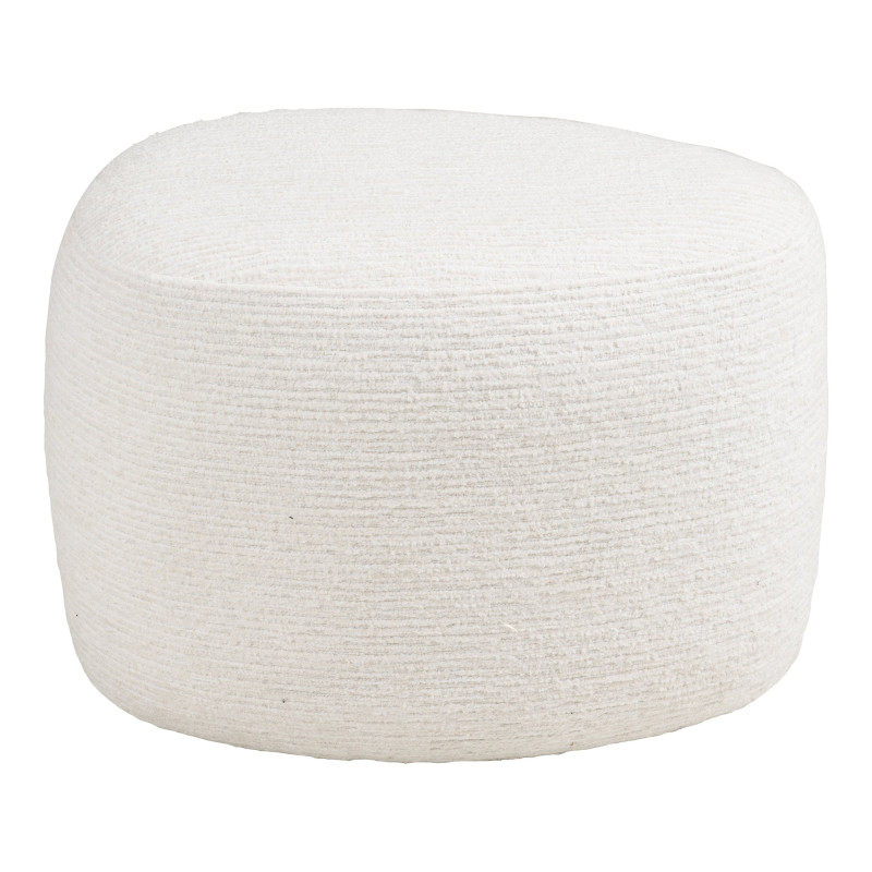 Pouf chenille blanc cassé 55x40x39 cm Hilo House Nordic - 3