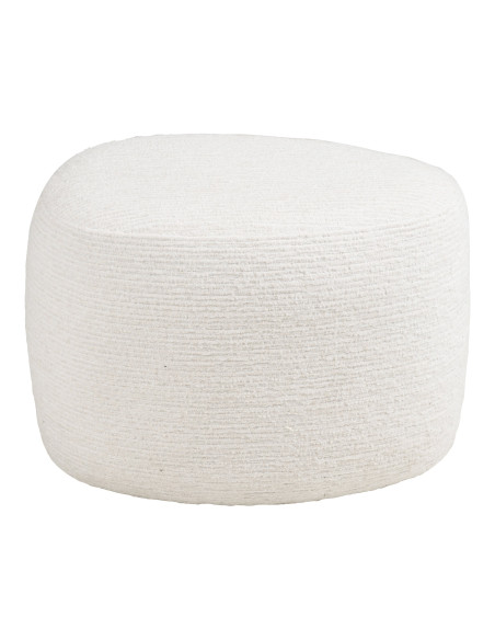 Pouf chenille blanc cassé 55x40x39 cm Hilo House Nordic - 3