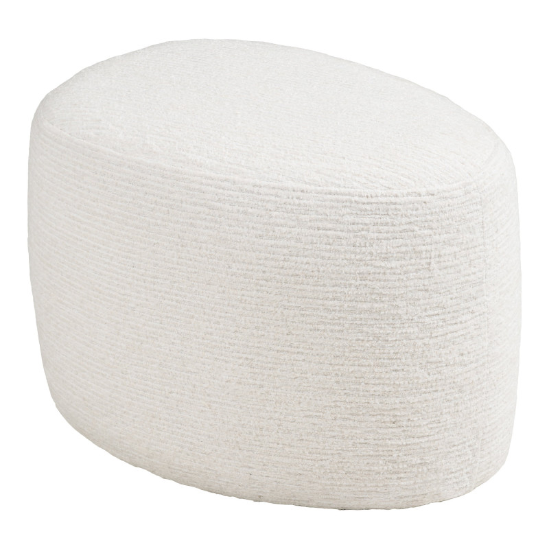 Pouf chenille blanc cassé 55x40x39 cm Hilo House Nordic - 4