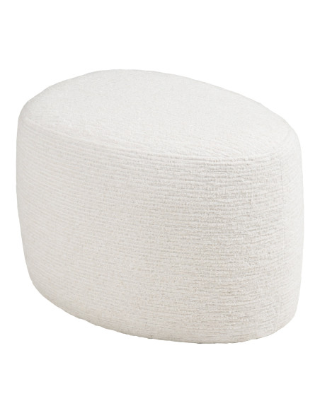 Pouf chenille blanc cassé 55x40x39 cm Hilo House Nordic - 4