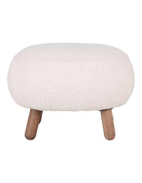 Pouf repose-pieds bouclette blanc 56x47x41,5 cm Savona House Nordic - 3