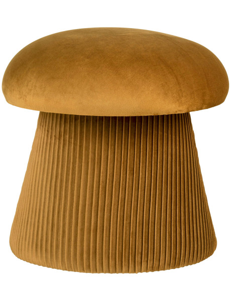 Pouf champignon velours ocre Ø39x42 cm Hampton House Nordic - 1