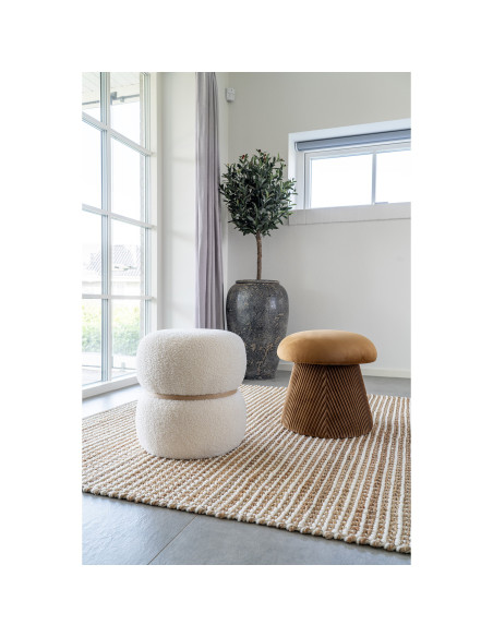 Pouf champignon velours ocre Ø39x42 cm Hampton House Nordic - 2