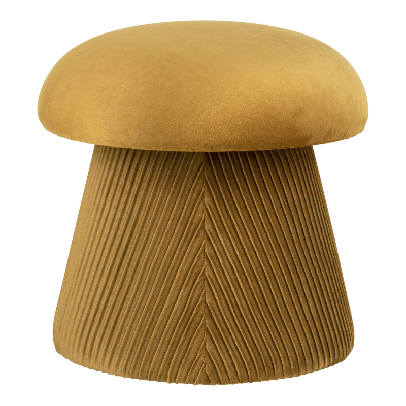 Pouf champignon velours ocre Ø39x42 cm Hampton House Nordic - 3