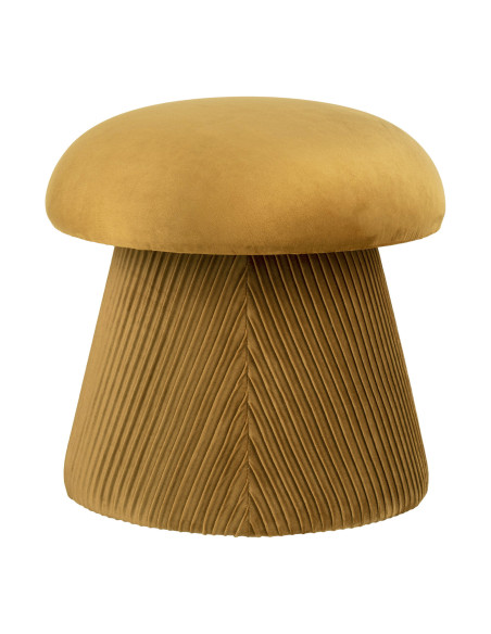 Pouf champignon velours ocre Ø39x42 cm Hampton House Nordic - 3