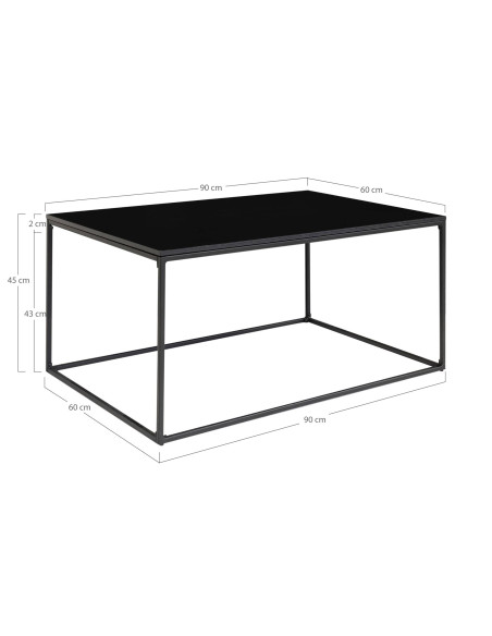 Table basse rectangulaire noire 90x60x45 cm Vita House Nordic - 5