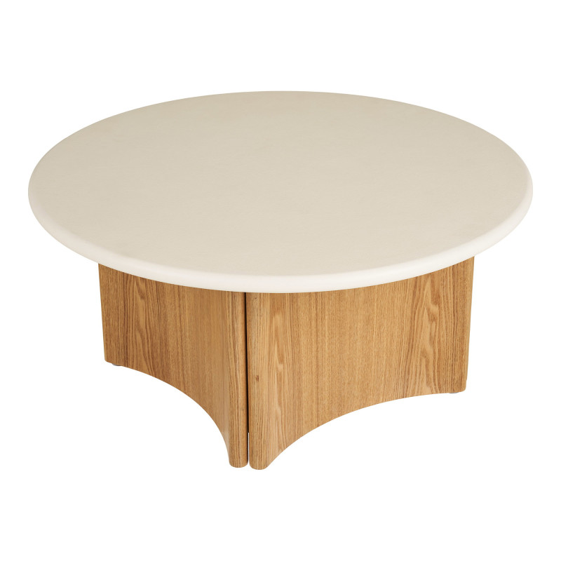 Table basse ronde ciment blanc et frêne 80 cm Motril House Nordic - 2