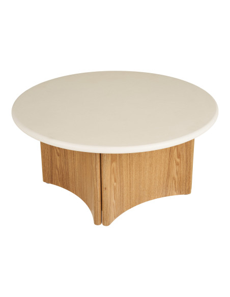Table basse ronde ciment blanc et frêne 80 cm Motril House Nordic - 2