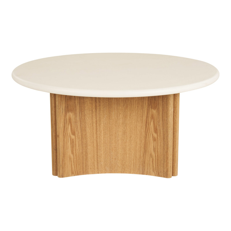 Table basse ronde ciment blanc et frêne 80 cm Motril House Nordic - 4