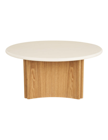 Table basse ronde ciment blanc et frêne 80 cm Motril House Nordic - 4