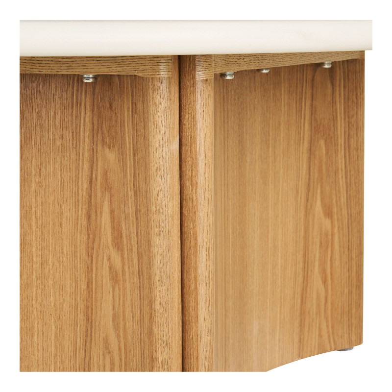 Table basse ronde ciment blanc et frêne 80 cm Motril House Nordic - 5