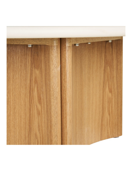 Table basse ronde ciment blanc et frêne 80 cm Motril House Nordic - 5