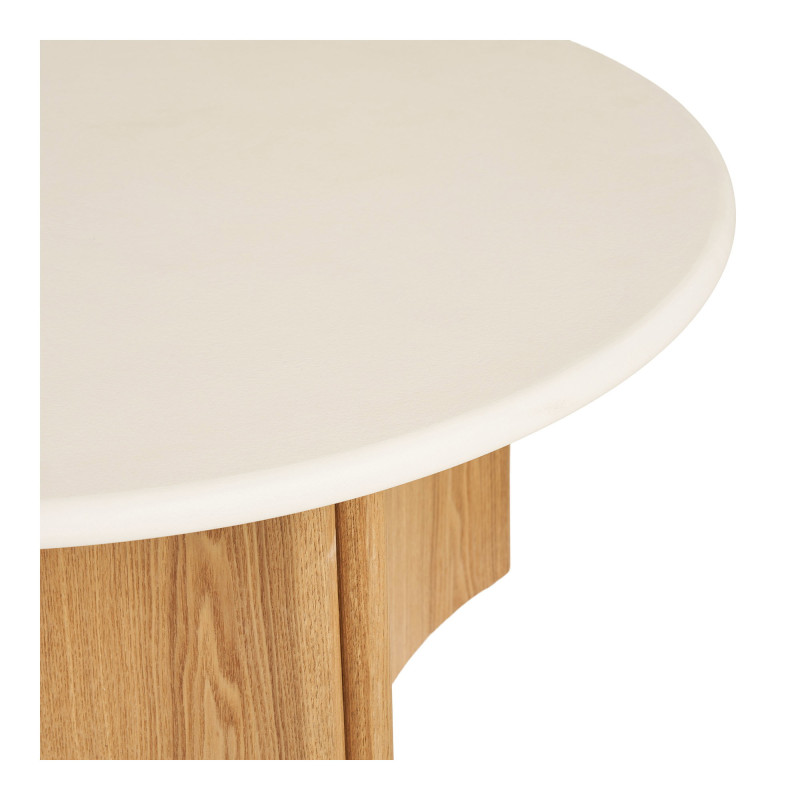 Table basse ronde ciment blanc et frêne 80 cm Motril House Nordic - 6
