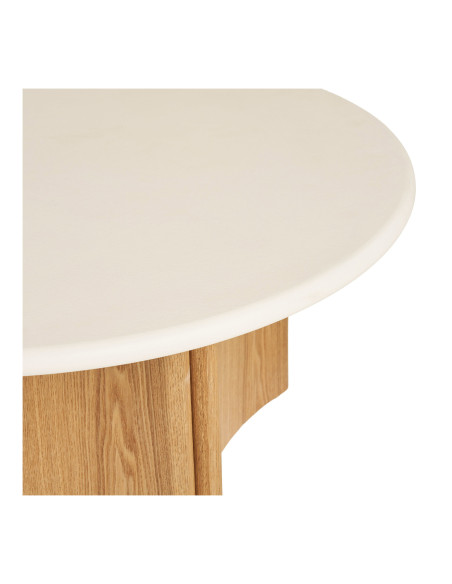 Table basse ronde ciment blanc et frêne 80 cm Motril House Nordic - 6