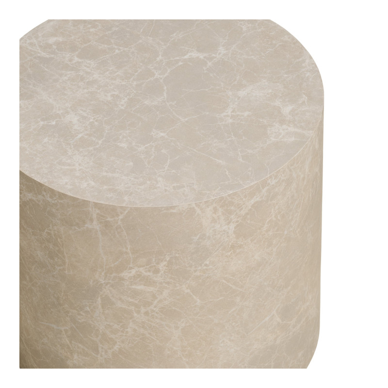 Lot de 2 tables basses rondes effet marbre beige Ø38/48 cm Prague House Nordic - 4