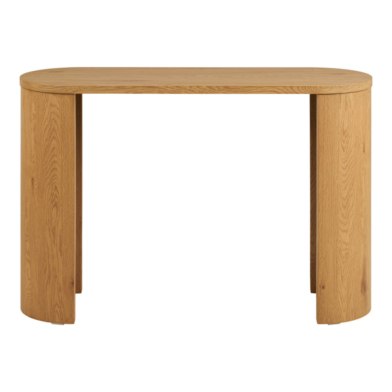 Console d'entrée arrondie MDF décor bois clair 114x38x75 cm Bibione House Nordic - 3