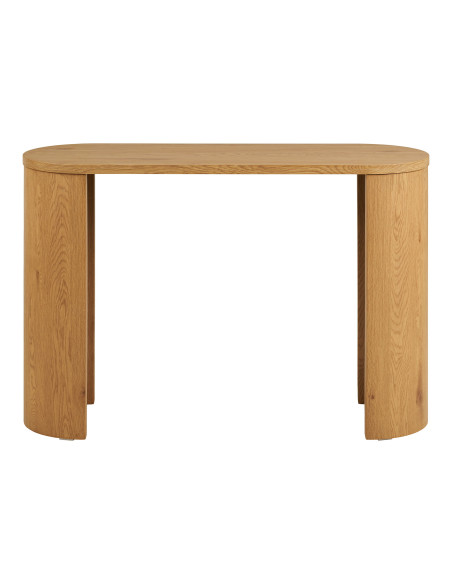 Console d'entrée arrondie MDF décor bois clair 114x38x75 cm Bibione House Nordic - 3