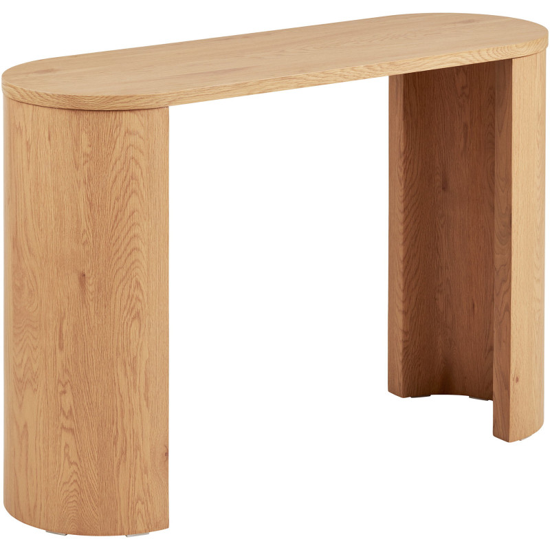Console d'entrée arrondie MDF décor bois clair 114x38x75 cm Bibione House Nordic - 1