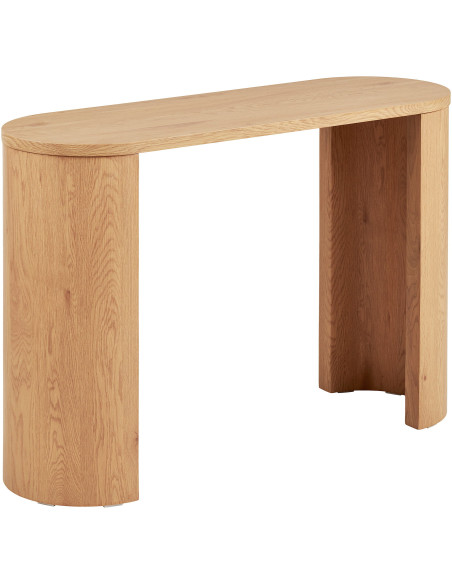 Console d'entrée arrondie MDF décor bois clair 114x38x75 cm Bibione House Nordic - 1