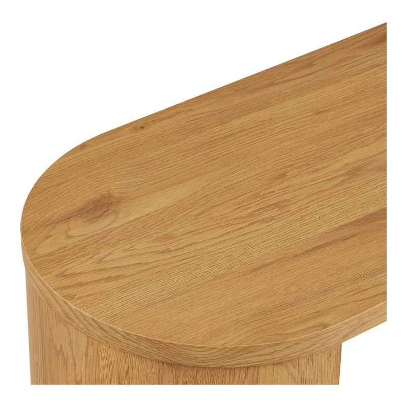 Console d'entrée arrondie MDF décor bois clair 114x38x75 cm Bibione House Nordic - 5