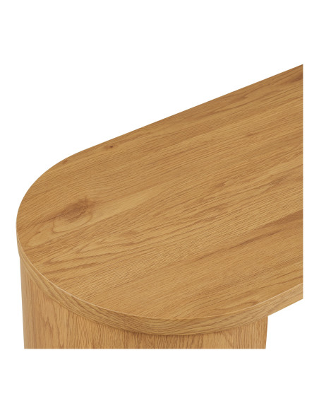 Console d'entrée arrondie MDF décor bois clair 114x38x75 cm Bibione House Nordic - 5