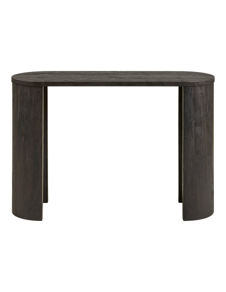 Console d'entrée arrondie MDF décor bois brun chocolat 114x38x75 cm Bibione House Nordic - 3