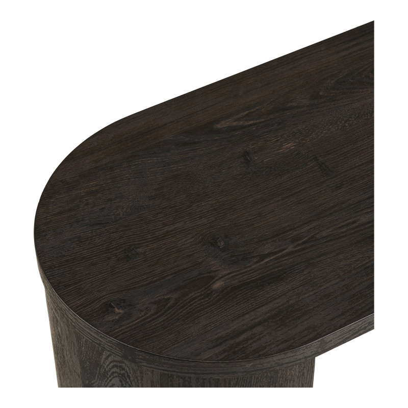 Console d'entrée arrondie MDF décor bois brun chocolat 114x38x75 cm Bibione House Nordic - 5