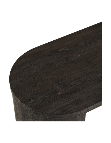 Console d'entrée arrondie MDF décor bois brun chocolat 114x38x75 cm Bibione House Nordic - 5
