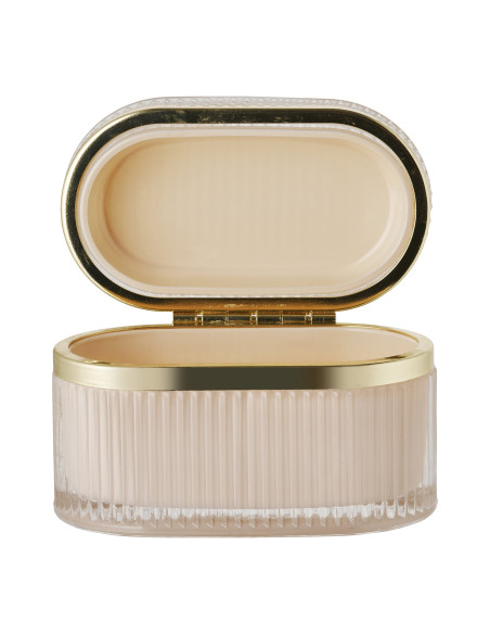 Boîte à bijoux Art déco en verre strié beige doré 13,5x8x9 cm Love House Nordic - 4
