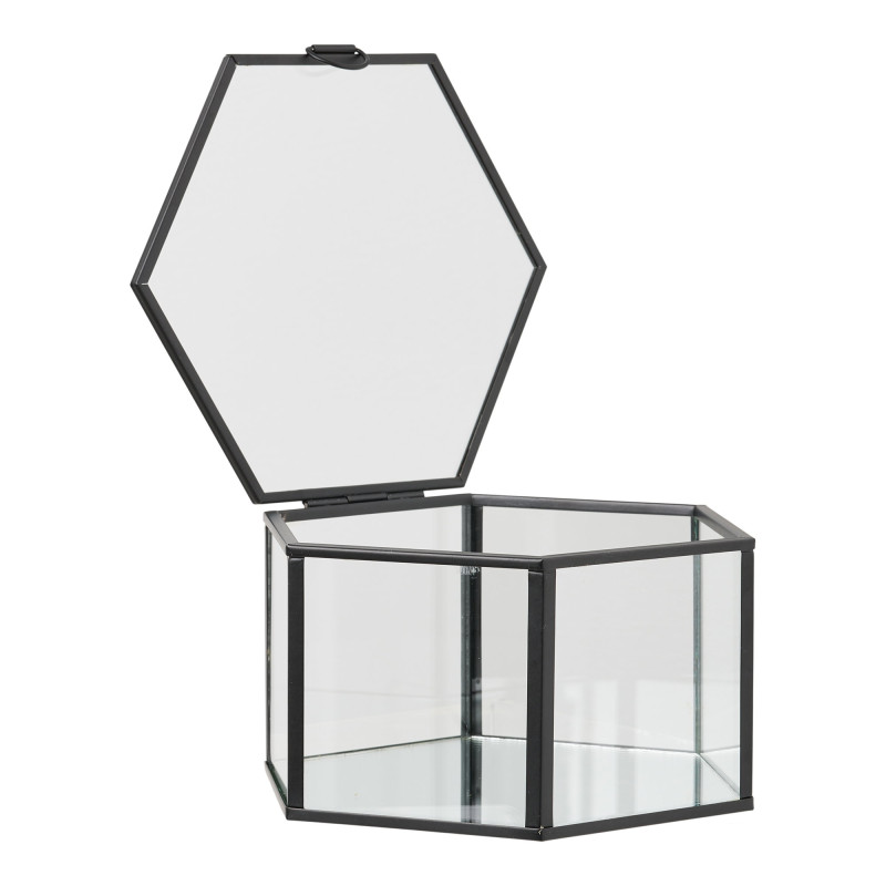 Lot de 2 boîtes à bijoux en verre et métal noir 11/16 cm Torpe House Nordic - 3