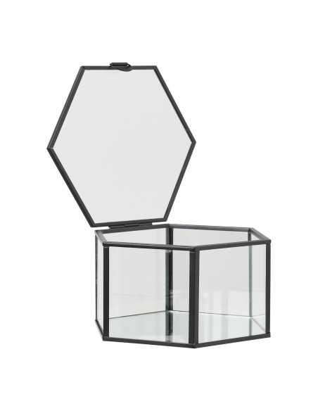 Lot de 2 boîtes à bijoux en verre et métal noir 11/16 cm Torpe House Nordic - 3