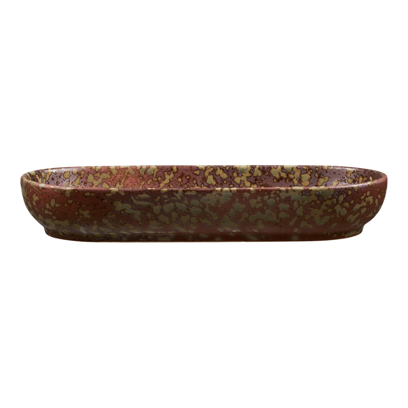 Vide-poche rétro céramique chocolat vert forêt 23,5x11x3,5 cm Torvenby  - 3