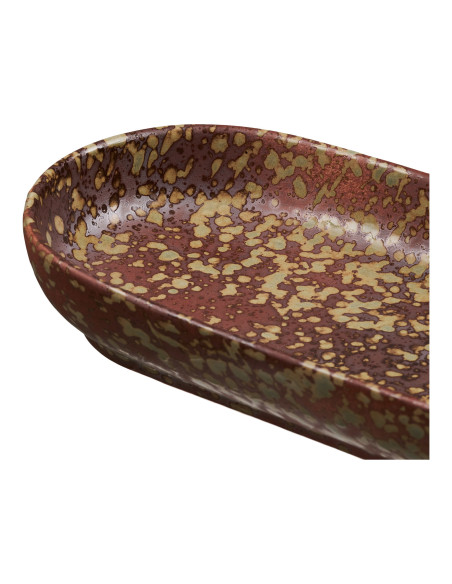 Vide-poche rétro céramique chocolat vert forêt 23,5x11x3,5 cm Torvenby  - 4