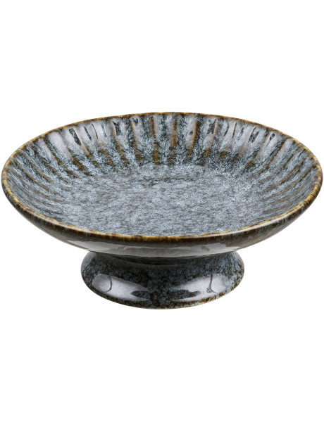 Coupe sur pied en céramique bleu ardoise Ø20,5x7 cm Fenrikdal House Nordic - 1