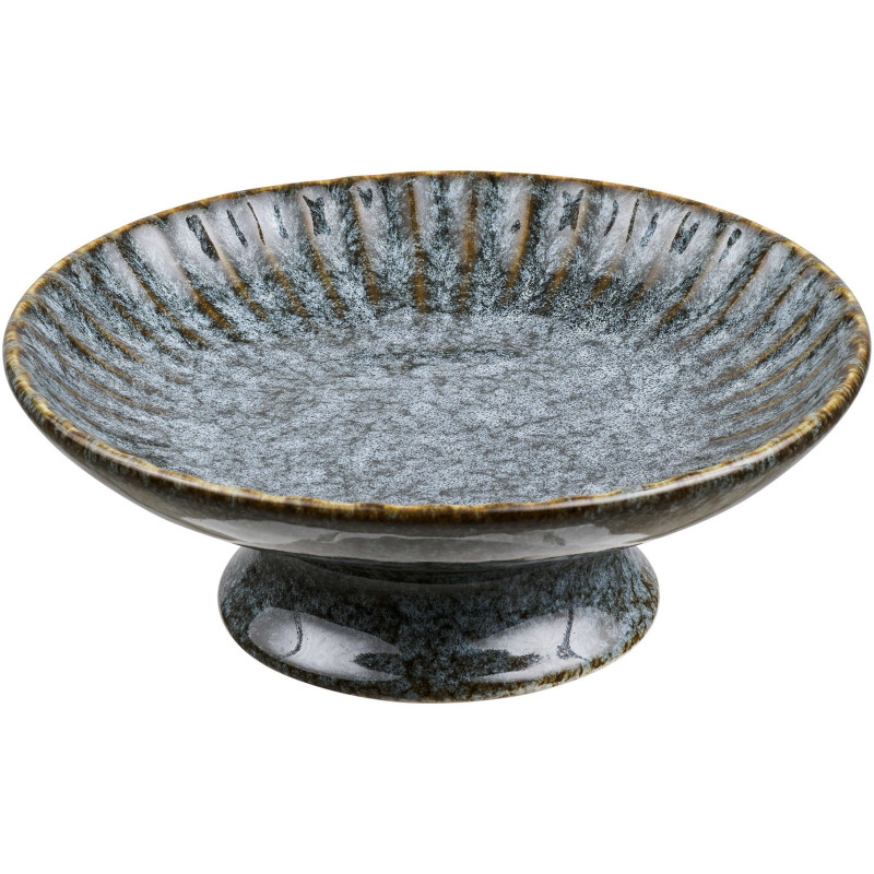 Coupe sur pied en céramique bleu ardoise Ø20,5x7 cm Fenrikdal House Nordic - 1