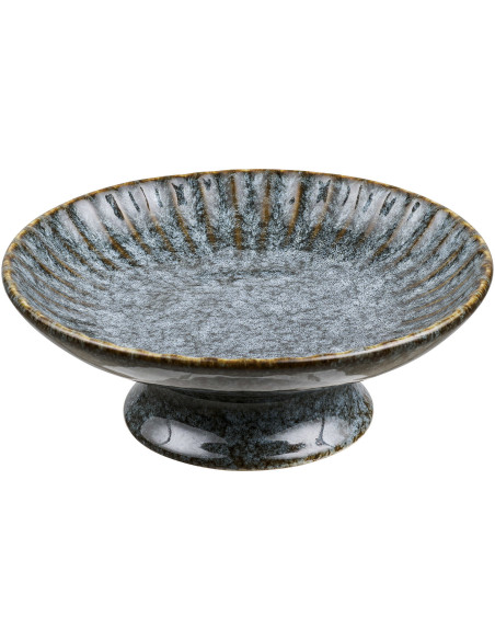 Coupe sur pied en céramique bleu ardoise Ø20,5x7 cm Fenrikdal House Nordic - 1