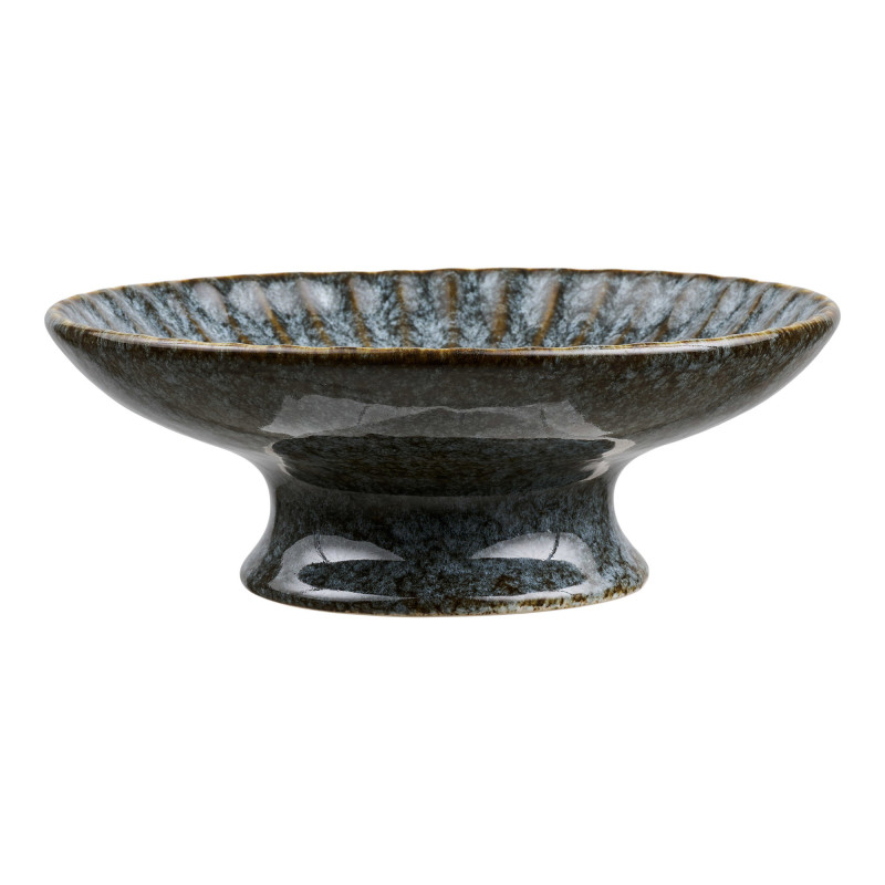 Coupe sur pied en céramique bleu ardoise Ø20,5x7 cm Fenrikdal House Nordic - 3