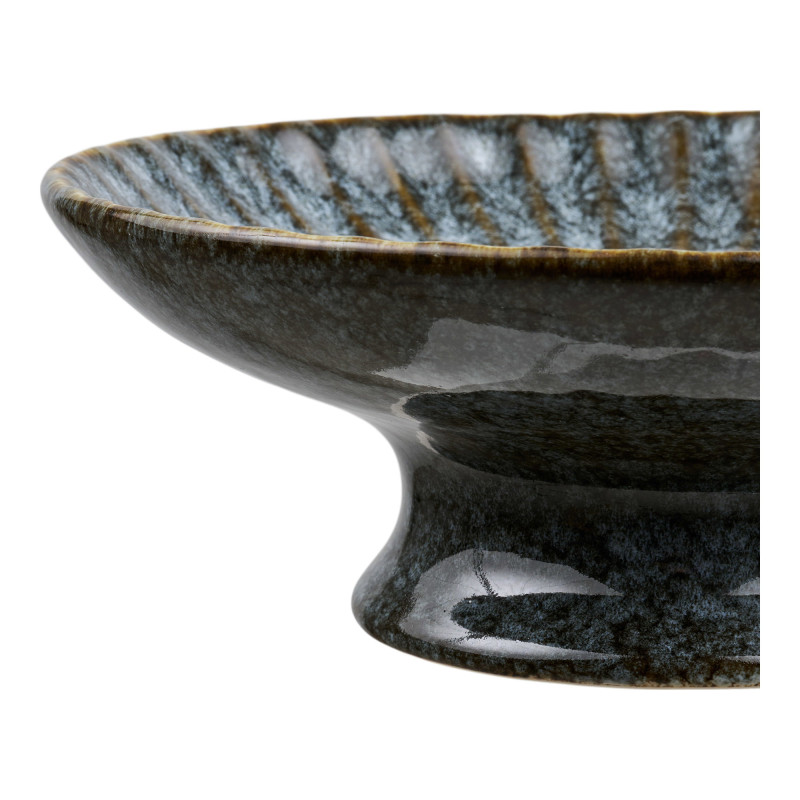 Coupe sur pied en céramique bleu ardoise Ø20,5x7 cm Fenrikdal House Nordic - 4